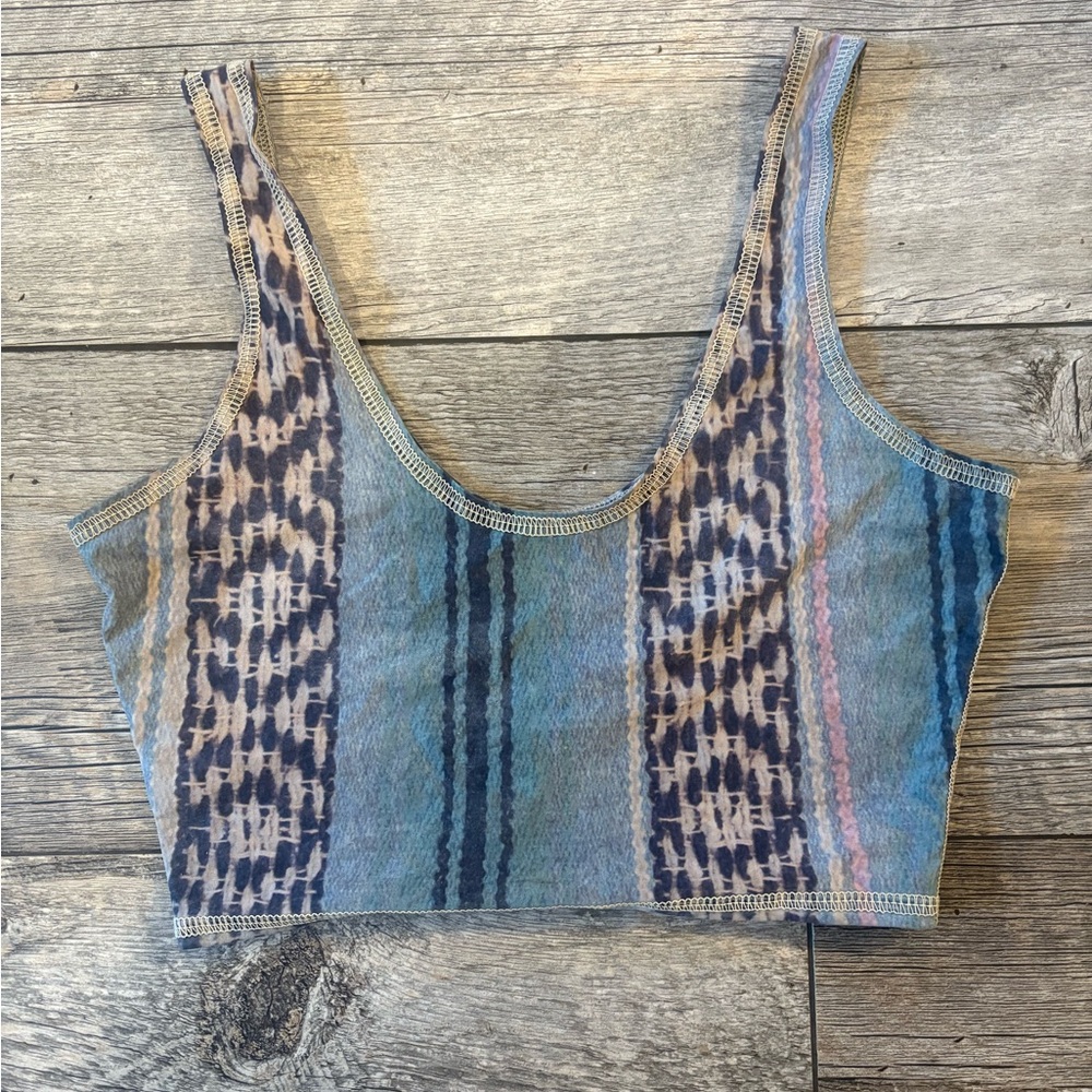 Teeki Blue and Pink Patterned Tank Top